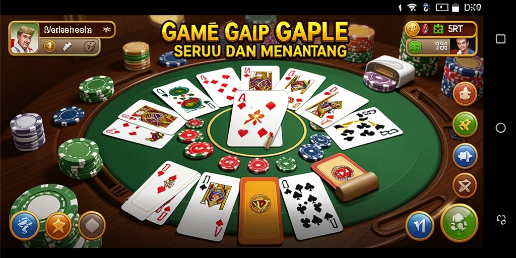 Tampilan gameplay seru dalam permainan Gaple 5RT.