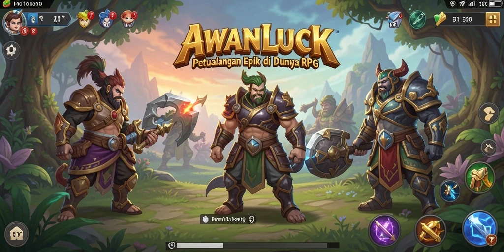 Gameplay mendebarkan di dunia RPG AWANLUCK.