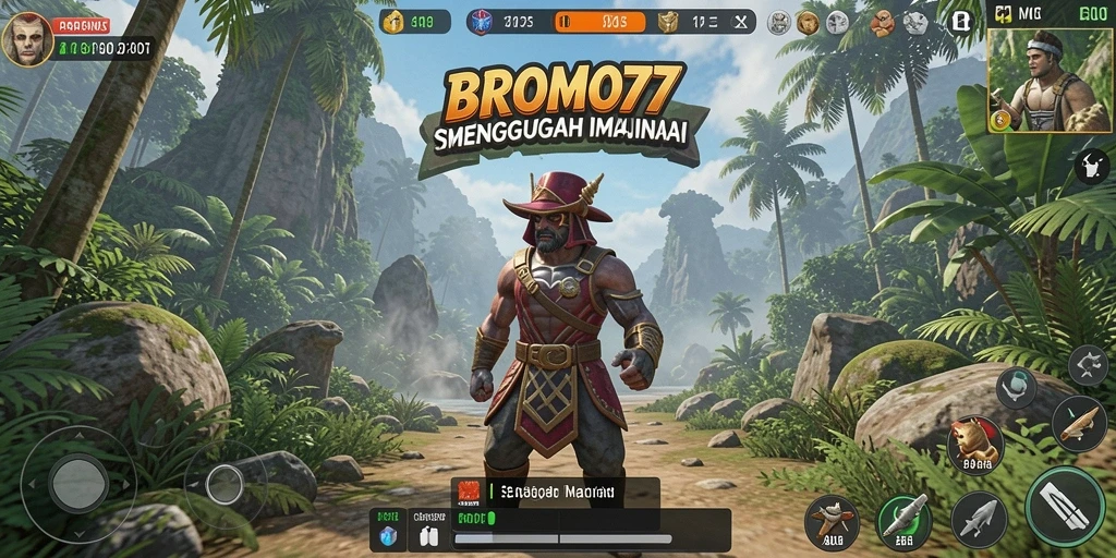 Tampilan gameplay BROMO77 yang menarik dan penuh warna.