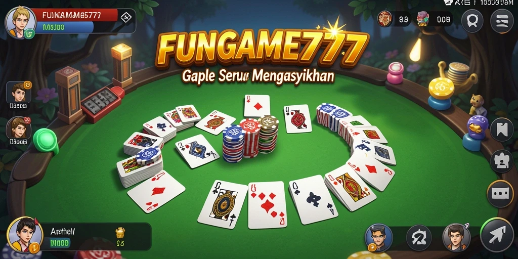 Tampilan antarmuka FUNGAME777 yang menarik dengan gameplay Gaple yang seru.