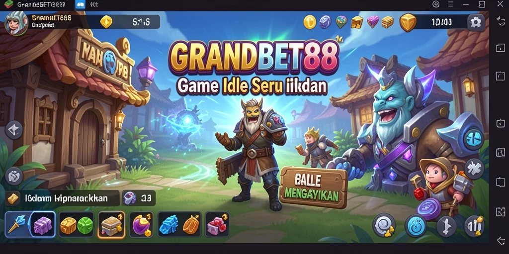 Screenshot gameplay GRANDBET88 yang menunjukkan elemen idle yang menyenangkan.