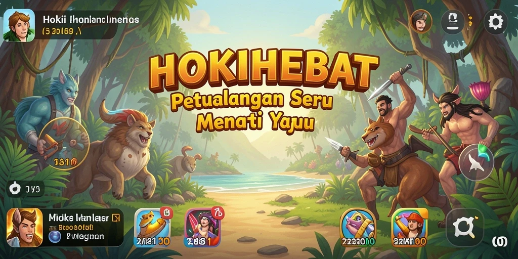 Tampilan gameplay HOKIHEBAT yang seru dalam dunia petualangan.