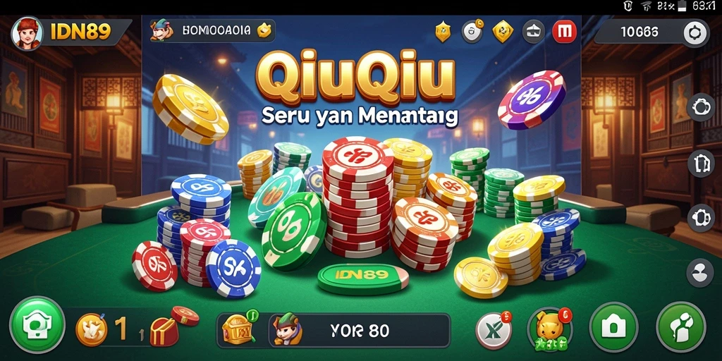 Screenshot gameplay QiuQiu di IDN89 menampilkan keseruan bermain.