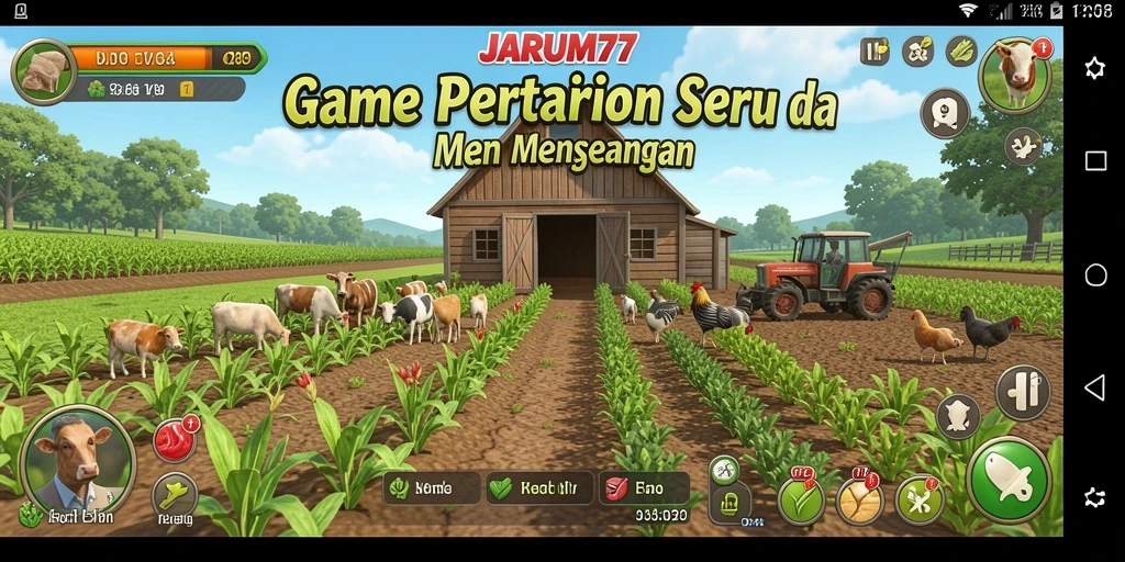 Tangkapan layar gameplay JARUM77 menunjukkan petualangan pertanian yang memukau.