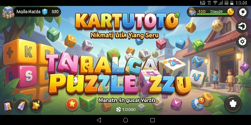 Screenshot KARTUTOTO menampilkan gameplay puzzle yang menarik.