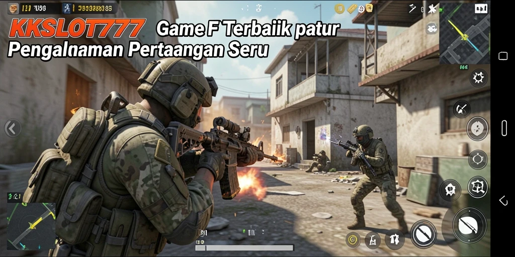Screenshot gameplay KKSLOT777 menunjukkan aksi pertempuran yang intens.