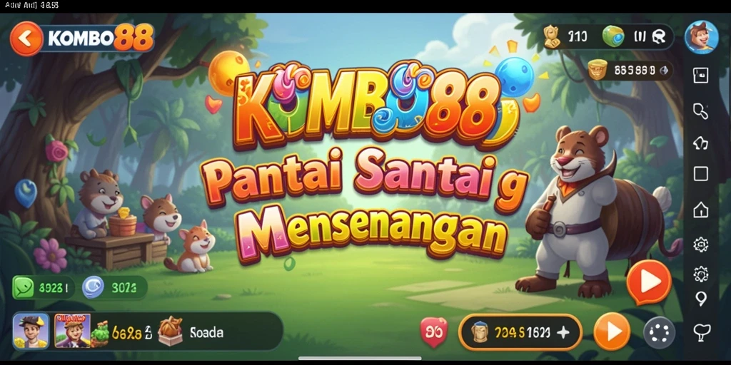 Tampilan gameplay KOMBO88 yang penuh warna dan menantang.