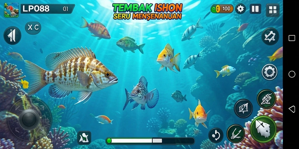 Screenshot menampilkan aksi seru dalam permainan Tembak Ikan LPO88.