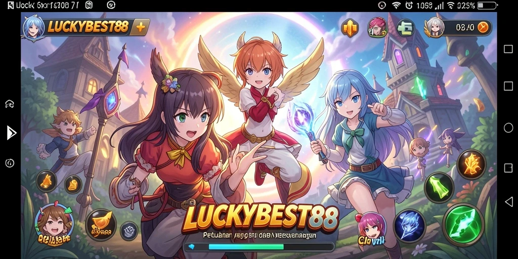 Tampilan gameplay LUCKYBEST88 dengan karakter anime yang beraksi dalam pertarungan.