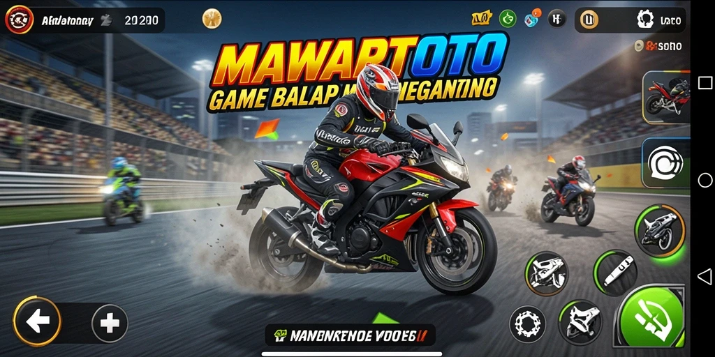 Gameplay seru MAWARTOTO dengan balapan motor yang penuh adrenalin.