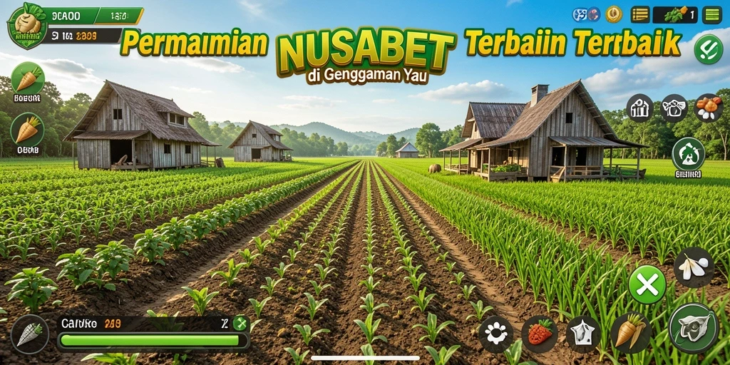 Tangkapan layar NUSABET menunjukkan aktivitas bertani yang seru dan menyenangkan.
