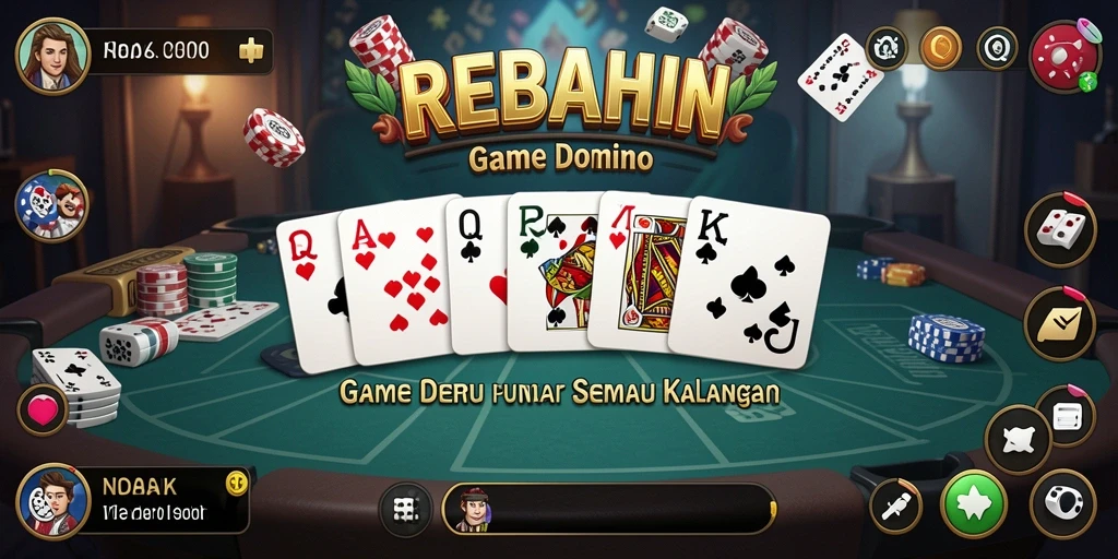 Tampilan gameplay menarik dari REBAHIN dengan elemen domino.