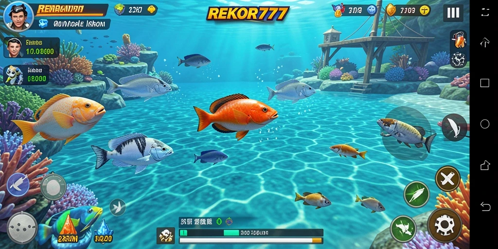 Screenshot gameplay menampilkan aksi seru menembak ikan.