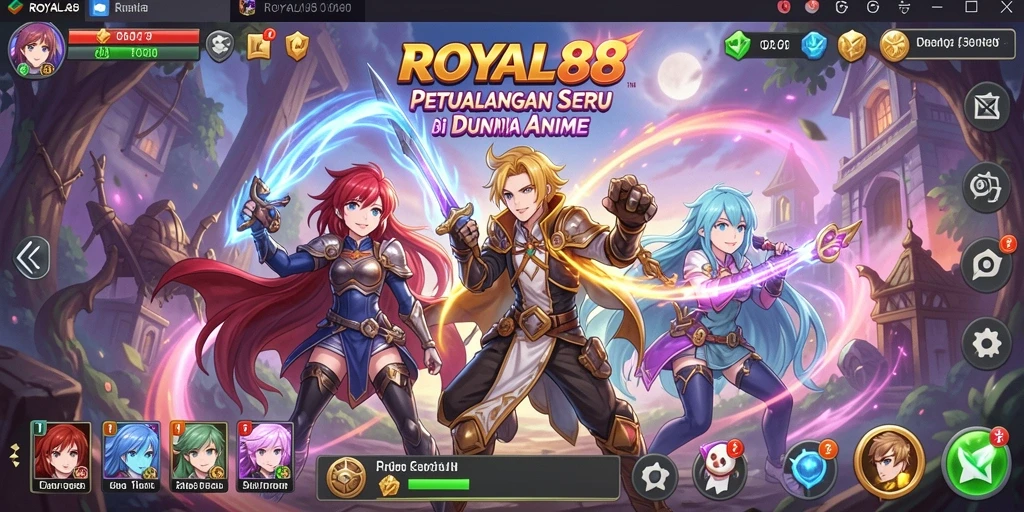 Tampilan gameplay menarik dengan karakter anime yang dinamis.