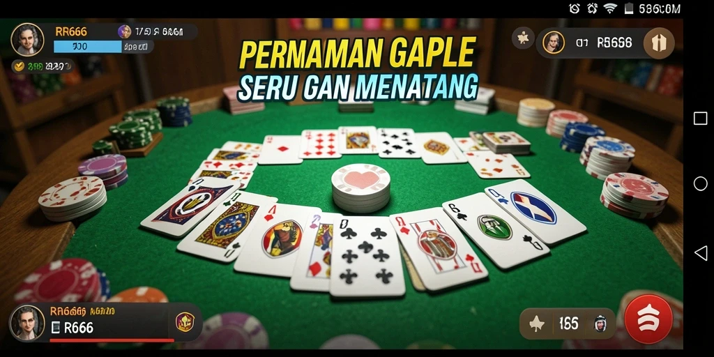 Screenshot gameplay RR666 menampilkan keseruan bermain Gaple.