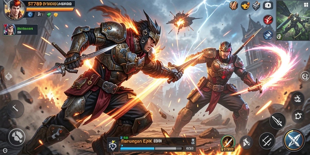 Gameplay ST789 yang mendebarkan menampilkan pertarungan intens di medan perang.