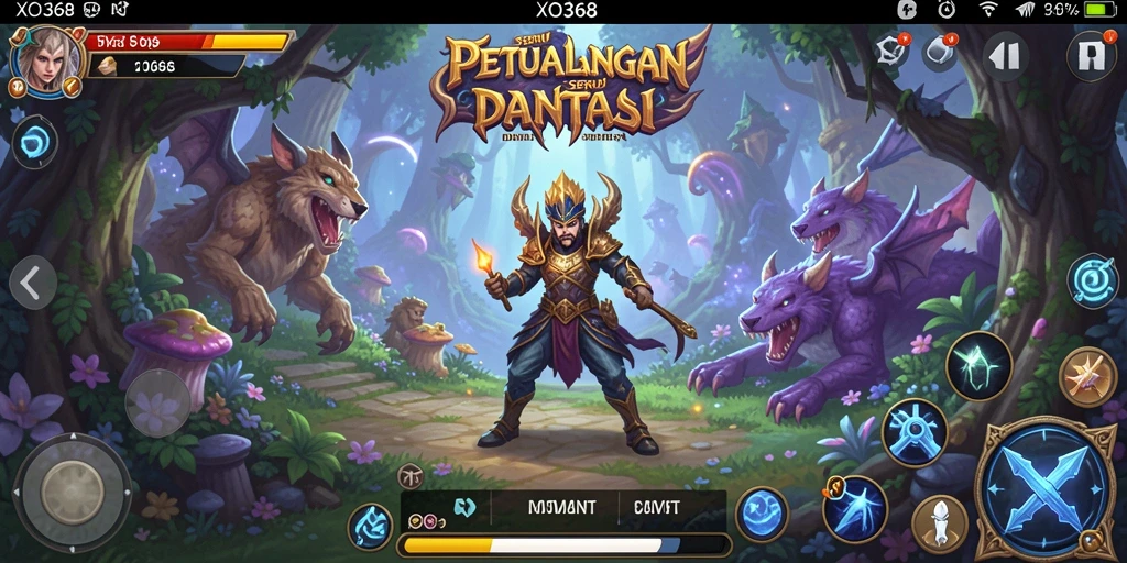 Screenshot gameplay yang menampilkan eksplorasi dunia petualangan.
